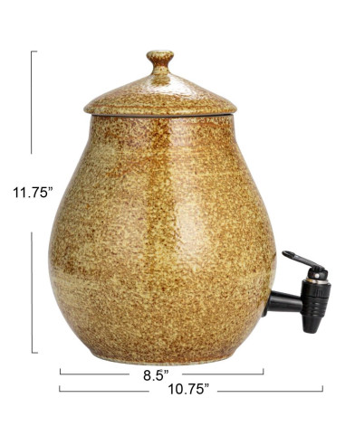 Dispensador de Bebidas Cerámica Creative Co-Op 4.73L Marrón