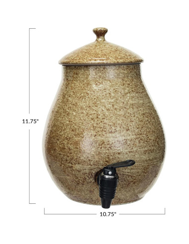 Dispensador de Bebidas Cerámica Creative Co-Op 4.73L Marrón