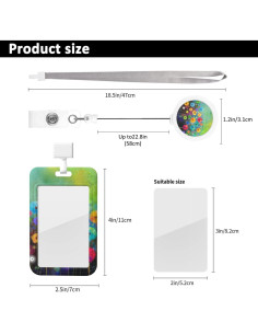 Porta Credencial EOBKLAX Acuarela Floral con Clip Retráctil 2