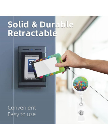 Porta Credencial EOBKLAX Acuarela Floral con Clip Retráctil