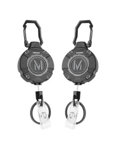 Paquete de 2 llaveros retráctiles Maileto con clip y carabineros