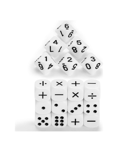 Juego de Dados Matemáticos Gejoy 18 Piezas 16 mm