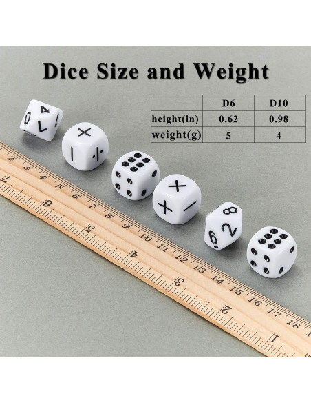 Juego de Dados Matemáticos Gejoy 18 Piezas 16 mm