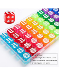 Set de 50 Dados de Colores Jrceliy 14mm para Juegos 2