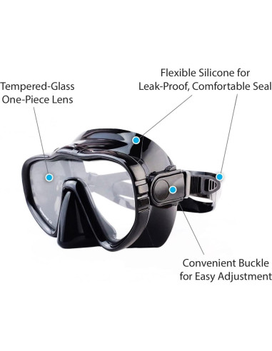 Máscara de Buceo Tanzaib TZ-123 Anti-Niebla y UV