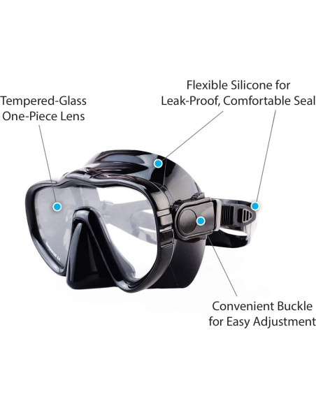 Máscara de Buceo Tanzaib TZ-123 Anti-Niebla y UV