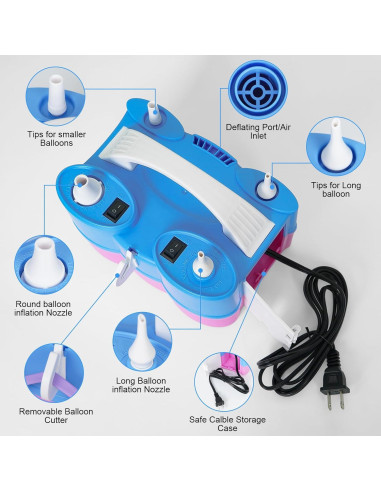 Bomba de aire eléctrica Dagelar 3-en-1 para globos 110V