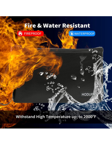 Bolsa Ignífuga Hodufy para Dinero y Documentos 26,67x17,53cm