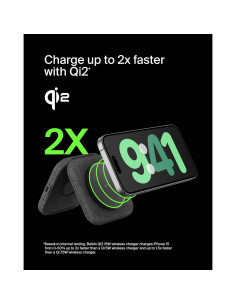 Cargador Inalámbrico Belkin 2 en 1 Qi2 15W Plegable Negro 2