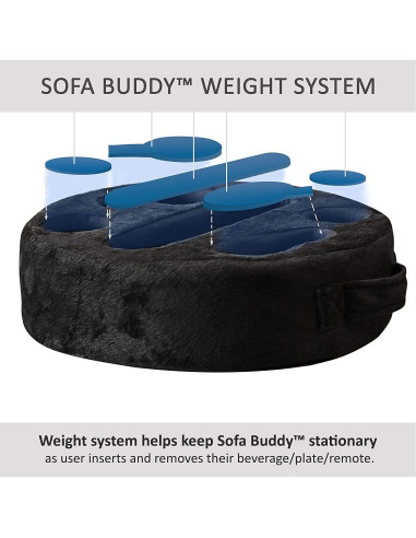 Soporte de Taza Mookundy Sofa Buddy - Antideslizante Negro