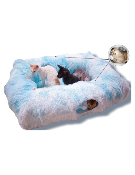 Cama Túnel para Gatos XxingSheep XL Azul Cielo 112x89 cm
