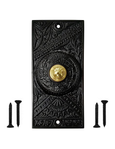 Botón de timbre vintage Akatva negro antiguo 12.7x6.1cm