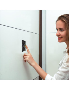 Botón de timbre vintage Akatva negro antiguo 12.7x6.1cm 2