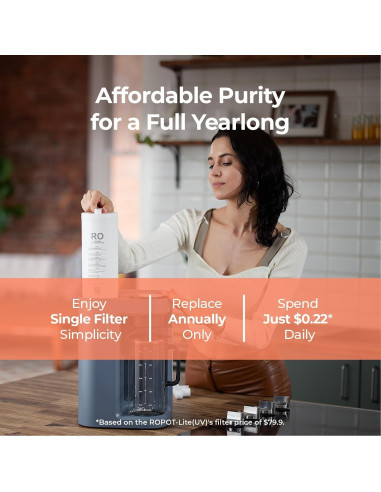 Purificador de Agua Bluevua ROPOT-Lite UV 7 Etapas Portátil