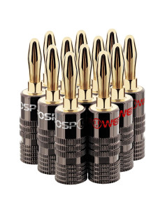 Conectores Banana FosPower 6 Pares Baño Oro 24K