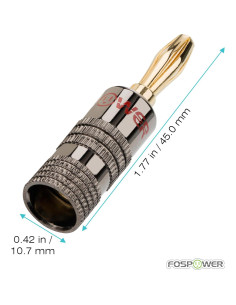 Conectores Banana FosPower 6 Pares Baño Oro 24K 2