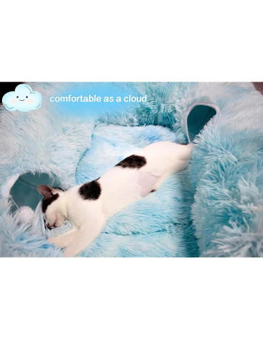 Cama Túnel para Gatos XxingSheep XL Azul Cielo 112x89 cm