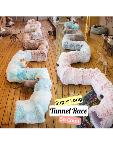 Cama Túnel para Gatos XxingSheep XL Azul Cielo 112x89 cm