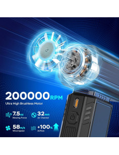 Soplador de Aire Comprimido Dolequ 200000RPM Portátil Negro 2