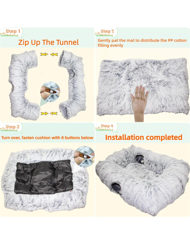 Cama Túnel para Gatos XxingSheep XL Azul Cielo 112x89 cm