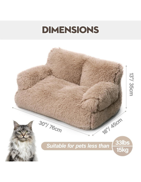 Sofá para Perros Mewoo QCP-PV Marrón Lavable Antideslizante