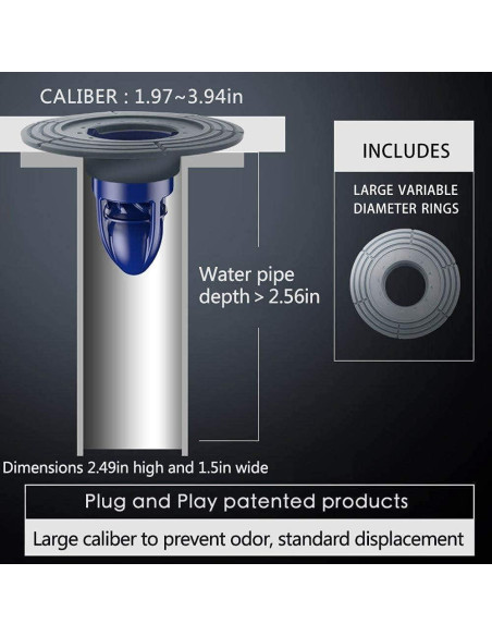 Desagüe de Ducha SALUKO Válvula Magnética Drenaje Rápido