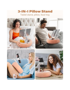 Soporte de almohada TAZENI para tablet y Kindle rosa 2