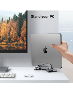 Soporte Vertical para Laptop UGREEN Gris Ajustable 17.3" 2