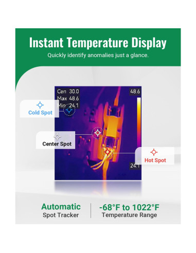 Cámara Térmica HSFTOOLS HP96, 240x240, Pantalla 3.5"