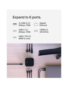 Dock Belkin USB-C 6-en-1 GaN 130W HDMI 4K y Ethernet 2