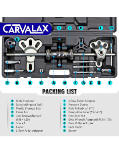 Juego de Extractores de Martillo Deslizante CARVALAX 20 Pzas 2