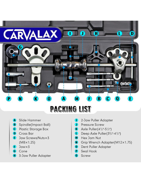 Juego de Extractores de Martillo Deslizante CARVALAX 20 Pzas