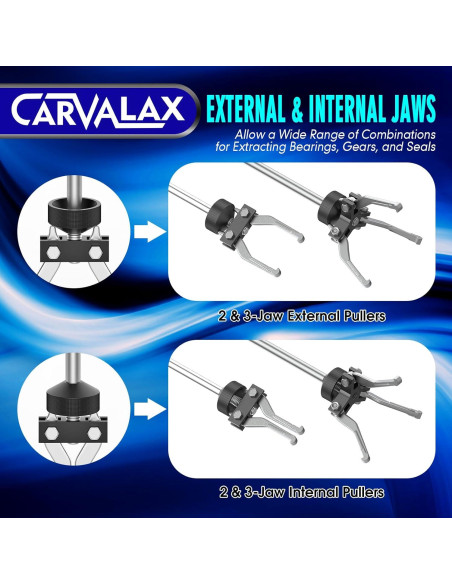 Juego de Extractores de Martillo Deslizante CARVALAX 20 Pzas