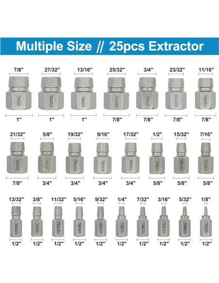 Kit de Extractores de Tornillos 25 Piezas GMTOOLS Hexagonal