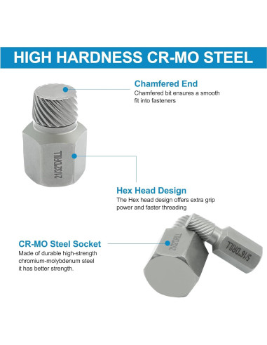 Kit de Extractores de Tornillos 25 Piezas GMTOOLS Hexagonal