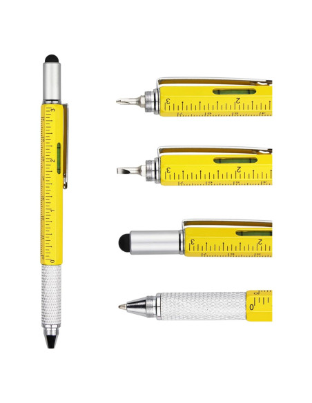 Bolígrafo Multifuncional DUNBONG 6 en 1 Metal Amarillo