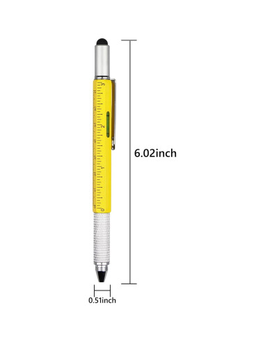 Bolígrafo Multifuncional DUNBONG 6 en 1 Metal Amarillo