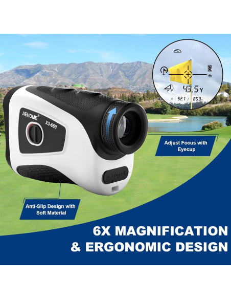 Medidor de Distancia JIEHOME X3 Golf 660m con Vibración
