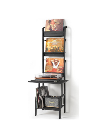 Soporte para Tocadiscos Tewinko con Almacenamiento para 200 Vinilos