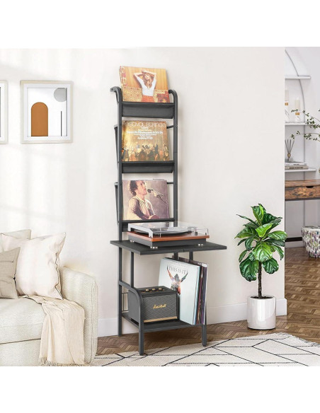 Soporte para Tocadiscos Tewinko con Almacenamiento para 200 Vinilos
