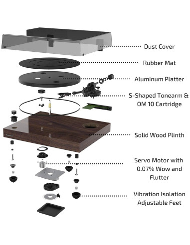 Giradiscos Fluance RT82 HiFi con Cartucho Ortofon OM10