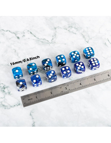 Set de 24 Dados D6 Acrílico 16mm con Bolsa LAMJAM