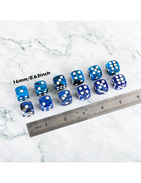 Set de 24 Dados D6 Acrílico 16mm con Bolsa LAMJAM