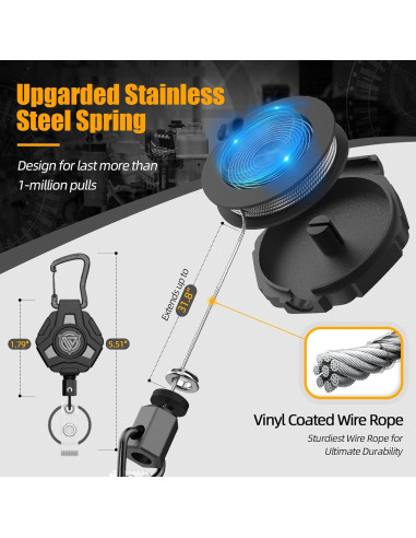 Soporte Retráctil Oaridey para Identificación - 80 cm, 6 Tarjetas