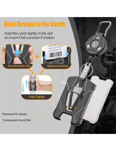 Soporte Retráctil Oaridey para Identificación - 80 cm, 6 Tarjetas