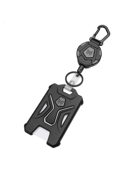 MNGARISTA Soporte Retráctil para Insignias y Llavero Negro