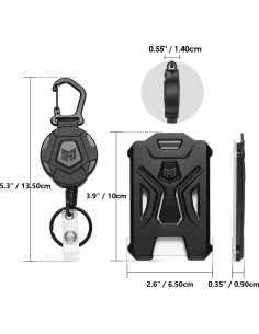 MNGARISTA Soporte Retráctil para Insignias y Llavero Negro 2