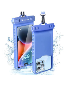 Funda Impermeable Niveaya para iPhone hasta 7" Azul