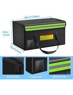 Bolsa de Seguridad para Baterías Lipo CNDHD 28x15x18cm 2