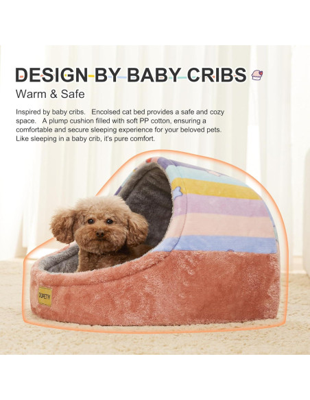 Cama Cueva para Gatos Jiupety Grande Arcoíris Antideslizante